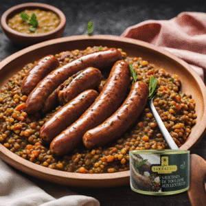 Best Before: 18/06/24  Toulouse Sausages w/ Lentils 1280g - Jean Larnaudie